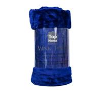 Top Home Solutions Plain Roll Mink Warm Cosy Sofa Bed Décor - Luxury Soft Warm Blanket - Blankets for Couch and Bed - Winter Warm Blanket Travel Bed (Blue, 150 X 200CM)