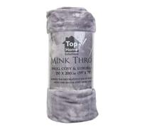 Top Home Solutions Plain Roll Mink Warm Cosy Sofa Bed Décor - Luxury Soft Warm Blanket - Blankets for Couch and Bed - Winter Warm Blanket Travel Bed (Silver, 150 X 200CM)
