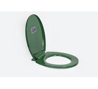 Top Home Solutions Soft Close Toilet Seat Bathroom Oval Shape - WC Heavy Duty Seats Anti Slam - with Quick Release for Easy Clean - Simple Top Fixing - L 415-440mm x W 357 mm (Dark Leaf)