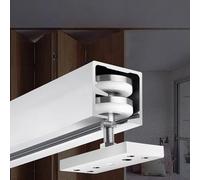 Top Hung Sliding Door Kit - 121" Bi-Fold Rail & Hidden Track for Smooth Quiet Otion - Easy Install Patio & Balcony Door Hardware - Ideal for Home Renovation & Modern Upgrades