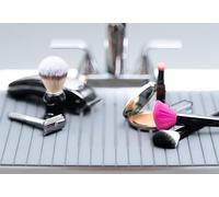 Top-it Gray Rectangular Silicone Sink Mat, 17.75 in L x 13.75 in W x 2.25 in H, Heat Resistant up to 450 Degrees Fahrenheit