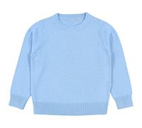 Top Kids Girl Little Girl Boys Solid Color Basic Pullover Knit Sweater Girls Sweater Cotton Pullover Knit Candy Base Layer Blue Undercover Camisole (Blue, 4-5Years)