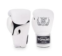 TOP KING Boxing Super Air Breathable Leather Gloves Muay Thai Boxing Gloves for Training or Sparring - 8oz, 10oz, 12oz, 14oz, 16oz, White, TKBGSA-WH-16Oz.