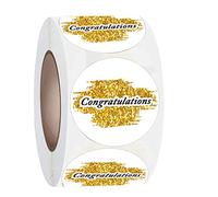 Top label Congratulations Label Stickers,2 Inch Congrats Graduation Stickers,Congratulations Labels for Envelopes Seals,Cards,Gift Boxes,Birthday Party,500 Pcs