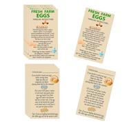 Top label Fresh Farm Egg Handling Instruction Cards,2x3.5 Inch Double-sided Printing Egg Stamps for Farm Fresh Eggs Colored Egg Design Business Card,100 Pack, brown green blue