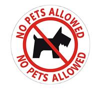 Top label No Pets Allowed Business Sign Decal Vinyl Sticker,6 Inch Warning Sign,12 Pcs Per Pack