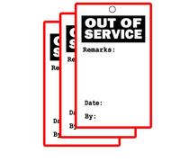 Top Label Out of Service Tags, 100 Pcs, 2x3.5 Inch, Red, Paper, Warning Signs