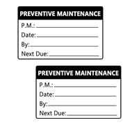 Top label Preventative Maintenance Stickers,3x2 Inch Adhesive Vinyl Labels,200 Pcs Per Pack