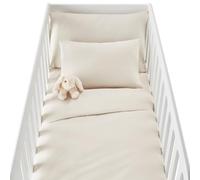 Top Linen Nursery Baby Cot Duvet Cover Set - Cot Duvet Case With Pilllow For Toddler - Beige Duvet Cover Set