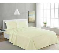 Top Linen (NW) Ltd 300 Threads Double Flat Bed Sheet - 100% Egyptian Supersoft Cotton - Bed sheet for luxury hotels - Cream 300 Threads Double Flat Sheet, Size (230X255)