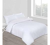 Top Linen (NW) Ltd 500 Threads Single Duvet Cover with Pillow Case - 100% Egyptian Supersoft Cotton - Bed sheet for luxury hotels - White, Duvet & Pillow Cover set