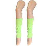 Top Linen (NW) Ltd Dance Plain Ribbed Leg Warmers - Plain Leg Warmer Fluorescent 80s Party Neon Ballet Dance & Ice Skating - Made In UK (Leg Warmers - Pack of 2 Neon Yellow)