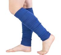 Top Linen (NW) Ltd Dance Plain Ribbed Leg Warmers - Plain Leg Warmer Fluorescent 80s Party Neon Ballet Dance & Ice Skating - Made In UK (Leg Warmers - Pack of 2 Royal Blue)