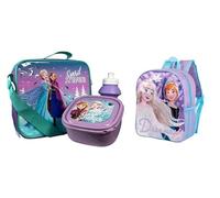 Top Linen (NW) Ltd Kids 4-Piece Character School Set - Standard Backpack, Lunch Bag, Water Bottle & Sandwich Box | Fun, Durable & Ready for School Adventures (Frozen Dreamer)