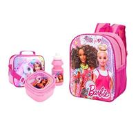Top Linen (NW) Ltd Kids 4-Piece Character School Set - Standard Backpack, Lunch Bag, Water Bottle & Sandwich Box | Fun, Durable & Ready for School Adventures (Barbie & Christie)