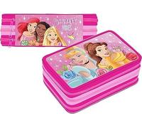 Top Linen (NW) Ltd Kids Official Cartoon & Movie Character 3 Tier Large Full Stationery School Supplies Set - Multi Compartment Pens, Pencils, Markers with Case - Princess