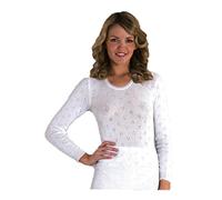 Top Linen (NW) Ltd Ladies 100% Cotton Vest Top - White Thermal Underwear Vest - Soft Girl Thermal Tops - Snowdrop Vest for All Season - Made in UK (Long Sleeve Spencer Round Neck, 3XLARGE)