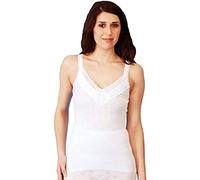 Top Linen (NW) Ltd Ladies 100% Cotton White Thermal Underwear - Soft Girl Thermal Undergarments - Snowdrop Vest for All Season - Made in UK (French Neck Spencer V Neck, Large)