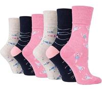 Top Linen (NW) Ltd Ladies Sock Shop Diabetic Gentle Grip Socks, 4-8 UK / 37-42 EUR, Non-Binding Honeycomb Top, Soft Cotton Blend, Patterns and Solids (Assorted Funfeet (RF101) 3 Pair)