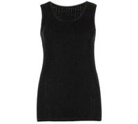 Top Linen (NW) Ltd Ladies Thermal Vest Top - Black Thermal Underwear Vest for Women - Soft Built Up Long Winter Warm Vest - Made in UK (Built Up Long Vest Round Neck Black, Large)
