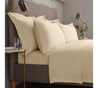 Top Linen (NW) Ltd Luxury Single Flat Bed Sheet - 100% Egyptian 500 Threads Supersoft Cotton - Cream 500 Threads Single Flat Sheet, Size (178x250cm)