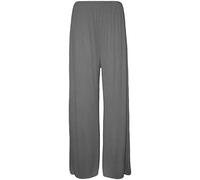 Top Linen (NW) Ltd Women Ladies Wide Leg Plazzo Trousers Soft and Loose Fit Stretchable Material Lightweight Plain Plus Size Charcoal