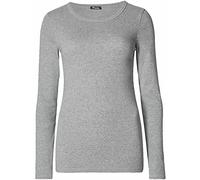 Top Linen (NW) Ltd Women Long Sleeve T Shirts - Plain Stretch Round Scoop Neck T Shirt - Lightweight Womens T Shirts for Casual Wearing - Ladies T Shirts Made in The UK (Silver Grey, S/M)