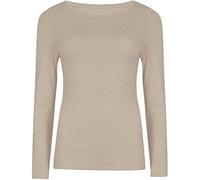 Top Linen (NW) Ltd Women Long Sleeve T Shirts - Plain Stretch Round Scoop Neck T Shirt - Lightweight Womens T Shirts for Casual Wearing - Ladies T Shirts Made in The UK (Mocha, XXL)