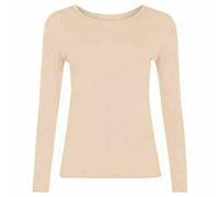 Top Linen (NW) Ltd Women Long Sleeve T Shirts - Plain Stretch Round Scoop Neck T Shirt - Lightweight Womens T Shirts for Casual Wearing - Ladies T Shirts Made in The UK (Nude, XXL)