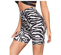 Top Linen (NW) Ltd Women's Zebra Print Cycling Shorts - Comfortable, Stretchy, Multi-Use Sports Shorts for Women (L-XL)