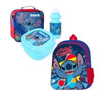 Top Linen Stitch Character 4 Piece Set Boys Kids Backpack with Side Pocket School Bag + Lunch Bag + Sandwich Box +Water Bottle