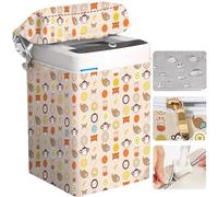 Top Load Washing Machine Cover Waterproof Washer Dryer Cover with Zipper Dustproof Outdoor Full-Automatic Washer Protector Case Laundry Cover 22x22.8x36.2inch (Animal)