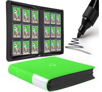Top Loader Binder, Holds 288 Top Loaders - 9-Pocket Toploader Binder for 3" x 4" Rigid Card Holders for Trading Cards or Sports Cards, Model A - Brilliant Green