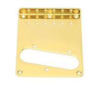 Top Loader Guitar Bridge Plate, Electric Guitar Bridge Base Plate for Telecaster, 6 - String Steel Gold Finish Replacement Part for Cigar Box and Solid Body Guitars