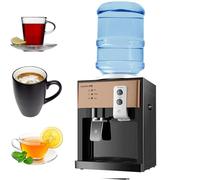Top Loading Mini Water Cooler Dispenser - Countertop Electric Hot and Cold With 3 Temperature Settings (Color: Brown)