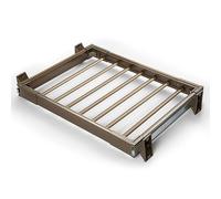 Top Loading Pull-Out Trousers Rack,Aluminum Alloy Extendable Trouser Rack 3 Sizes Pull Out Pants Rack Double Row Slide Rail Trouser Hanger Rack Anti-Slip Pants Hanger Retracta,Metallic-85-120cm