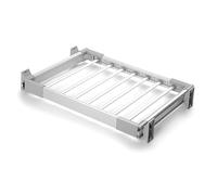 Top Loading Pull-Out Trousers Rack,Aluminum Alloy Extendable Trouser Rack 3 Sizes Pull Out Pants Rack Double Row Slide Rail Trouser Hanger Rack Anti-Slip Pants Hanger Retracta,White-60-85cm