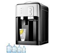 Top Loading Water Cooler Dispenser, Hot & Cold Water Cooler Dispenser for Home Office Dormitory Countertop Electric Water Dispenser with Ice Maker,001
