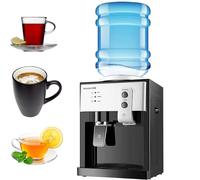 Top Loading Water Cooler Dispenser,Mini Water Cooler Dispenser Countertop, Desktop Electric Hot and Cold Dispenser,Cold/Hot Water Dispenser of 3 Temperature Settings Hot Water (Color : Silver)