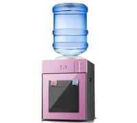 Top Loading Water Cooler Dispenser, Refrigeration and heating 3 Temperature Settings, Mini Water Cooler Dispenser Countertop, Desktop Electric Hot and Cold (Pink 1)