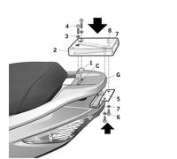 SHAD K0XC55ST Top Case Fitting Kit for Kymco Xciting 500 R/ABS 2005-2010, Black