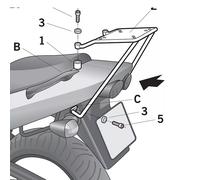 Shad Kawasaki Zr-7/zr-7s Top Case Rear Fitting Black