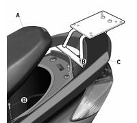 Top Master Topcase Fitting, black, size 25 cm