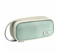 TOP-MAX 1 Pc Big Pencil Case for Teens, 6882 Composite Fabric Large Capacity Multi-Pocket Dual-Zipper Aesthetic Pencil Box for Campus Office Stationery Storage