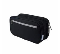 TOP-MAX 1 Pcs Large Capacity Pencil Case, Nylon Polyester PU Wear-Resistant Multi-Pocket for Students Office Travel
