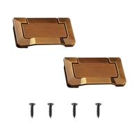 TOP-MAX 2 Pack 74mm Rectangular Zinc Alloy Flush Ring Pull Handle Hidden Concealed Cabinet Furniture Handle for Pocket Doors & Drawers (Cajun Bronze)