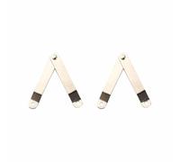 TOP-MAX 2 Pack Folding Support Hinges, Silver Box Lid Folding Stay Hinge, Iron Support Arm for Furniture Wooden Chest Gift Case, 64 x 10mm