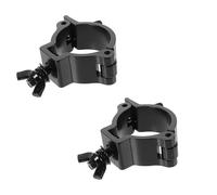 TOP-MAX 2 Pack Heavy Duty Lighting Clamp Truss O Clamps, Aluminum Alloy Stage Lighting Hook for 48-52mm Pipe Diameter, Fix Lights, Speakers, Projectors, Signs (Black 1)
