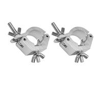 TOP-MAX 2 Pack Heavy Duty Lighting Clamp Truss O Clamps, Aluminum Alloy Stage Lighting Hook for 48-52mm Pipe Diameter, Fix Lights, Speakers, Projectors, Signs (Silver)
