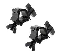 TOP-MAX 2 Pack Heavy Duty Lighting Clamp Truss O Clamps, Aluminum Alloy Stage Lighting Hook for 48-52mm Pipe Diameter, Fix Lights, Speakers, Projectors, Signs (Black 2)